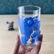 画像3: 佐々木ガラス　ラブリー５　青いリーフと花柄　グラスタンブラー　ブルー　 (3)