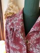 画像6: 70年代vintageone-piece　昭和レトロワンピース　ダークピンク系　開襟　長袖　花柄　VA82 (6)