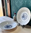 画像2: T・M　CHINA　レトロなブルーローズのプレート皿　カレーシチュー皿　2枚　3枚　花柄 (2)