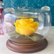 画像2: ガラス造花灰皿　フラワーアシュトレイ　イエロー　黄色い薔薇　 (2)