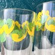 画像8: レトロポップ　イエローグリーン　花柄　台付きグラス　 (8)