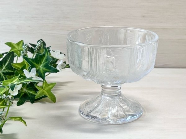 画像1: 純喫茶　氷のようなカットのガラス製パフェグラス　アイスクリームカップ　デザートグラス　JK14 (1)