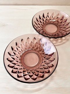 紫ガラスの器 変形デザイン 昭和ガラス 1個