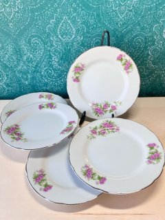 YAMATU JAPAN CHORI 可憐な青い花柄の20cmプレート皿 2枚セット