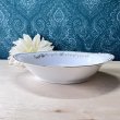 画像5: 純喫茶　とても美しいレモン型カレーシチュー皿　ブルーローズ　花柄 (5)