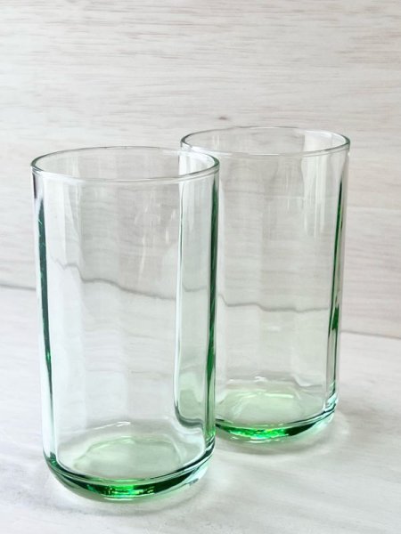 画像1: グリーン　モールガラス　グラス　1個　 (1)