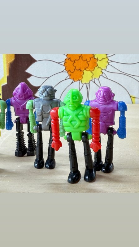 画像6: ★グリコのオマケのような小さなロボット人形3個セット　3色アソート (6)