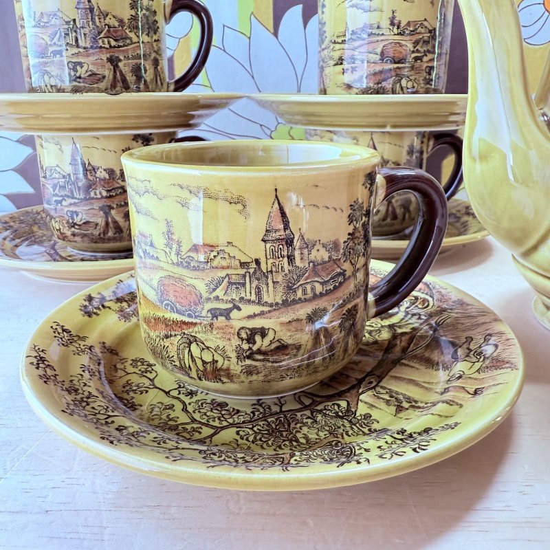 画像3: 風景画　ブラウンカップ＆ソーサー　ティーポット　各種 (3)