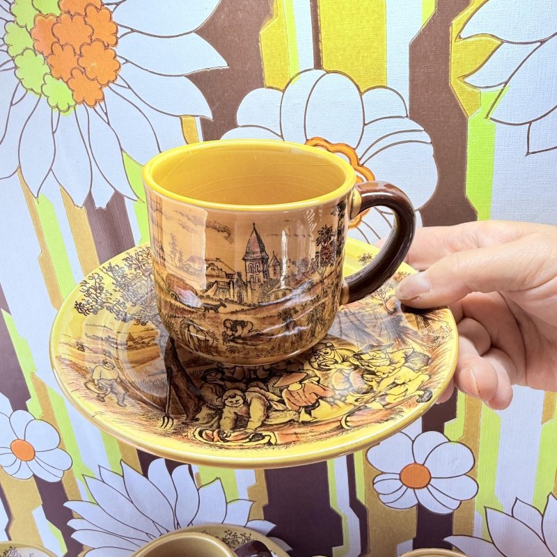 画像10: 風景画　ブラウンカップ＆ソーサー　ティーポット　各種 (10)