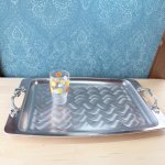 画像5: 純喫茶　ステンレストレイ　卓上トレー　シルバー　昭和レトロ (5)