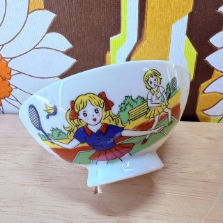昭和ファンシー！とても古いコアラのお茶碗 なわとび かけっこ