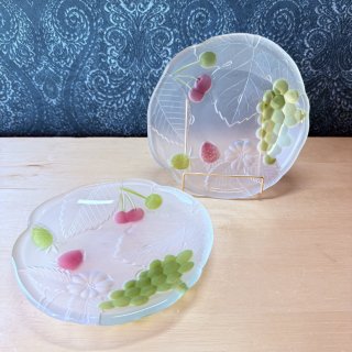 ストーンウェア　未使用　大平皿　5枚セット　手描き茶ライン入り　レトロモダン ストーンウェア 未使用 大平皿 5枚セット 手描き茶ライン入り