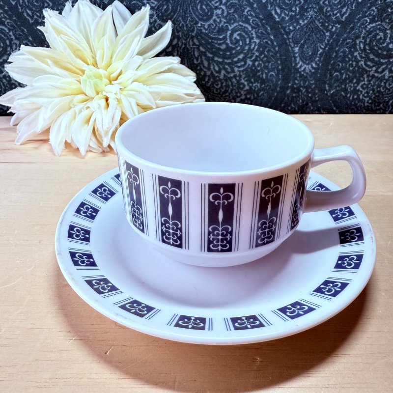 画像1: NORITAKEノリタケ　PROGRESSION　CHINA　PACIFIC　プログレッション　浅めのカップ&ソーサー　セラミック　 (1)