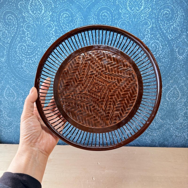 画像6: 籃胎漆器　すかし編み菓子盆 (6)