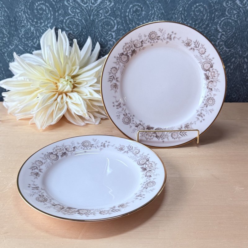 画像1: NORITAKE　ノリタケivoryChina　VIRGINIA　16cmプレート皿2枚セット　パン皿　花柄 (1)