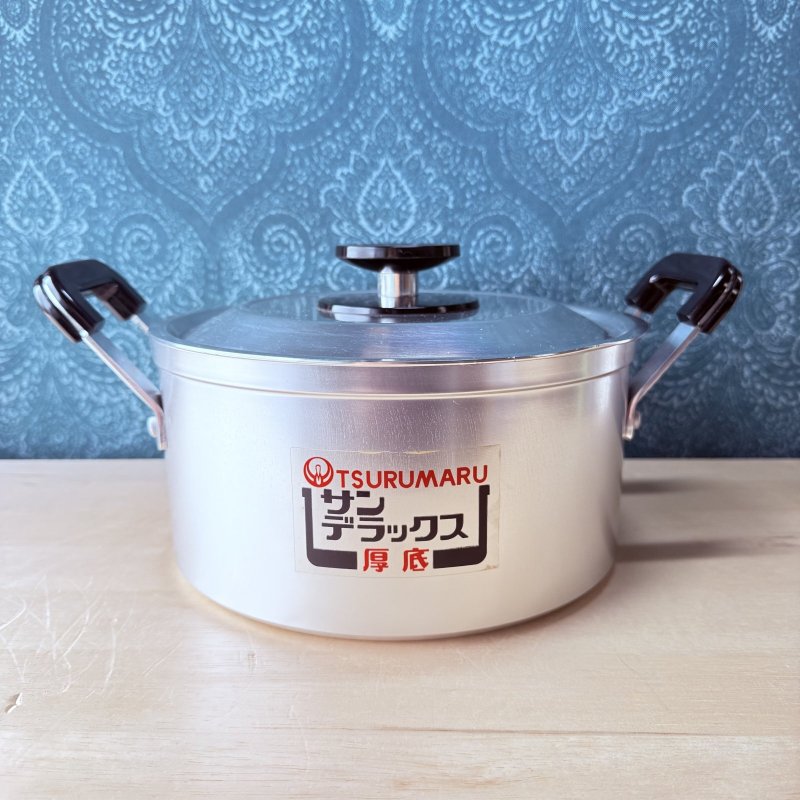 画像1: TURUMARU　ツルマル印　サンデラックス　厚底　アルミ両手鍋　22cm4ℓ (1)