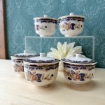 画像12: NIKKO　ニッコー　ダブルフェニックス　牡丹　花柄　蓋付き湯飲み　5客揃え (12)