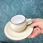 画像4: ころんと丸いカップ＆ソーサー　ベージュ系　ストーンウェア (4)