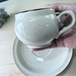 画像6: ころんと丸いカップ＆ソーサー　ベージュ系　ストーンウェア (6)