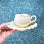 画像7: ころんと丸いカップ＆ソーサー　ベージュ系　ストーンウェア (7)