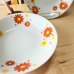 画像5: レトポップ　Fancy china　デイジー　オレンジ　花柄　深皿　deadstock　1枚〜 (5)