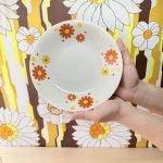画像6: レトポップ　Fancy china　デイジー　オレンジ　花柄　深皿　deadstock　1枚〜 (6)