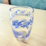 画像3: 佐々木ガラス　ナツメ　ハードストロンググラス　青　ブルー　花柄　 (3)