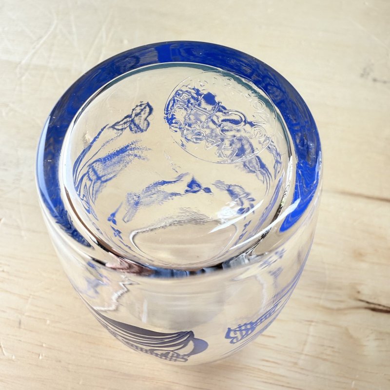 画像7: 佐々木ガラス　ナツメ　ハードストロンググラス　青　ブルー　花柄　 (7)