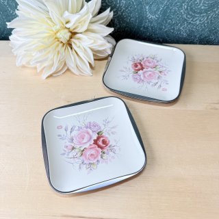 純喫茶 ステンレス製コースター 薔薇の模様 円形 1枚 TA780