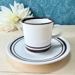 画像1: 純喫茶　ブラウンラインのカップ＆ソーサー　 (1)
