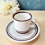 画像2: 純喫茶　ブラウンラインのカップ＆ソーサー　 (2)