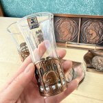 画像5: 純喫茶　銅風コースターナッツ皿　ホルダー付きグラスのセット (5)