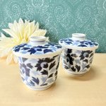 画像1: 滝山　藍色の植物の茶碗蒸し器　1個〜 (1)