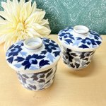 画像2: 滝山　藍色の植物の茶碗蒸し器　1個〜 (2)