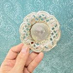 画像6: 銀メッキのホルダー付き　レトロなデミタスカップ＆ソーサー　花柄 (6)