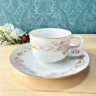 1960年代 昭和レトロアンティーク 喫茶店コーヒーカップ＆ソーサー 白×銀 昭和レトロコーヒーカップセット 1960年代アンティーク喫茶店