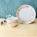 画像6: shibata china 淡く可憐な花柄のカップ＆ソーサー　金縁 (6)