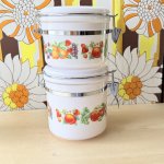 画像4: 陶器かと思ったらプラスチックのなんちゃってキャニスター2個セット　保存容器　フルーツ (4)