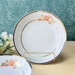 画像2: ARITA　CHINA　金縁　コーラルピンクローズのサラダボウル　取り皿にも。薔薇　花柄　2枚〜 (2)