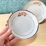 画像4: ARITA　CHINA　金縁　コーラルピンクローズのサラダボウル　取り皿にも。薔薇　花柄　2枚〜 (4)