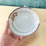 画像7: ARITA　CHINA　金縁　コーラルピンクローズのサラダボウル　取り皿にも。薔薇　花柄　2枚〜 (7)
