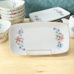 画像6: Clean 花柄食器セット　小鉢6個　角皿6枚　醤油差し付き (6)