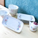 画像11: Clean 花柄食器セット　小鉢6個　角皿6枚　醤油差し付き (11)