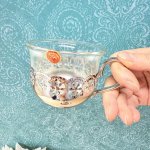 画像4: 純喫茶　ウインザーカップ　重厚なJapansilver　耐熱ガラスのカップ＆ソーサー (4)