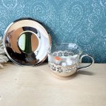 画像6: 純喫茶　ウインザーカップ　重厚なJapansilver　耐熱ガラスのカップ＆ソーサー (6)