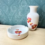 画像3: お花柄の花瓶と灰皿のセット　 (3)