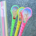 画像3: 王冠印　クラウンマドラー３本セットとおまけのストロー入り　孔雀　タツノオトシゴ　熱帯魚 (3)