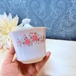 画像8: Sango　三郷陶器　可愛い花柄の角砂糖入れ　シュガーポット　磁器製キャニスター (8)