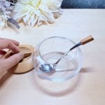 画像5: 純喫茶　M-TAKA　エムタカ　円形モダンシュガーポット　木製蓋　シュガースプーン付き　 (5)