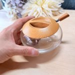 画像8: 純喫茶　M-TAKA　エムタカ　円形モダンシュガーポット　木製蓋　シュガースプーン付き　 (8)
